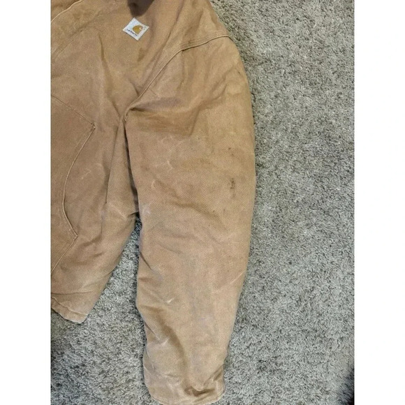 VTG CARHARTT Men’s Duck Jacket Brown Chore Barn Work Rugged Quilt Lined 54 Tall - Picture 11 of 13